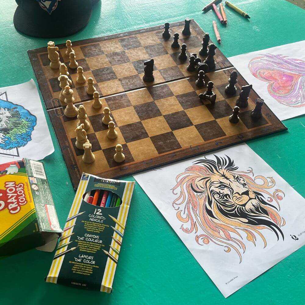 At HYPE we teach our students Chess and facilitate Mindfullness session such as coloring